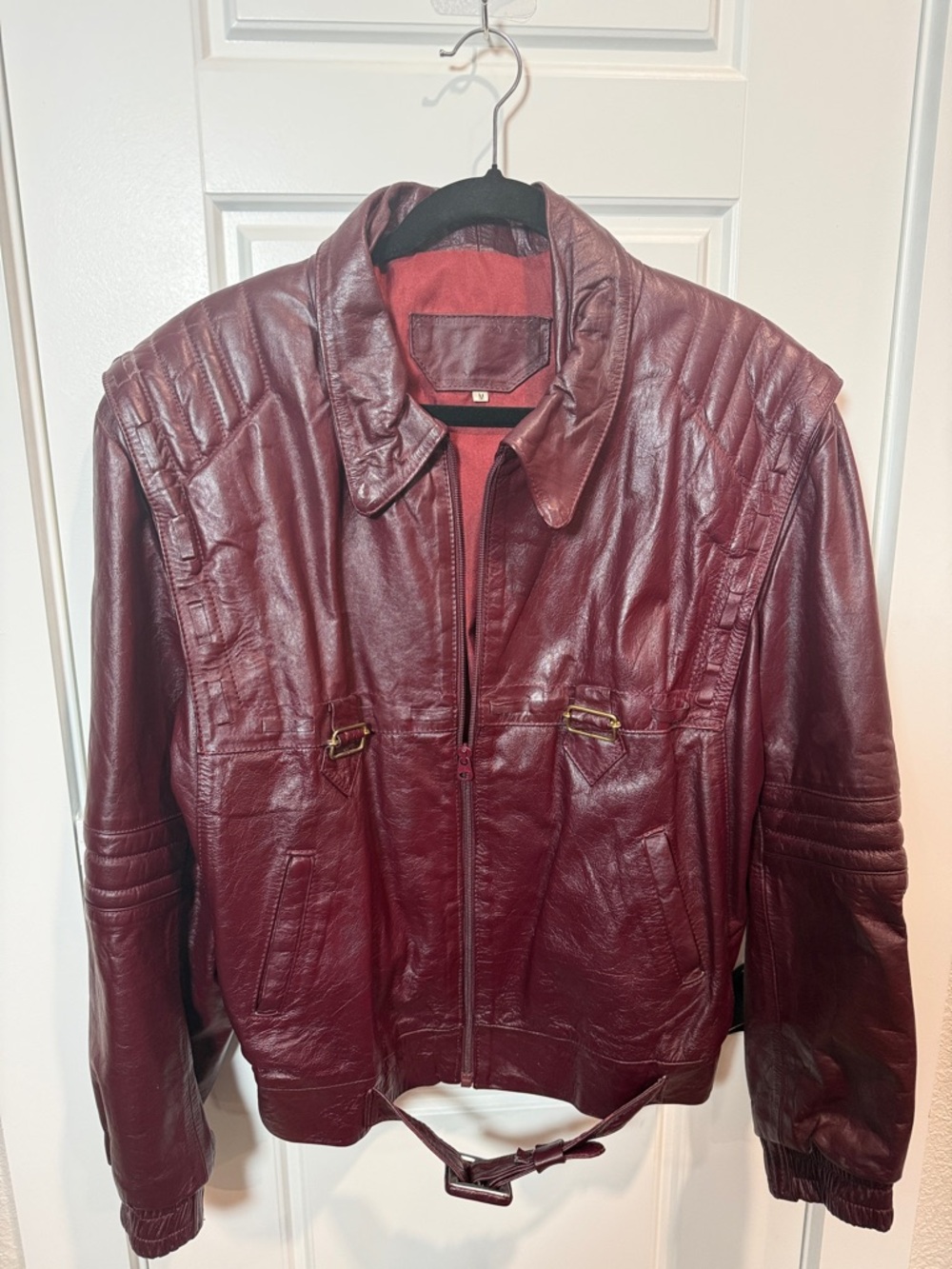 Men's Burgundy Leather Jacket